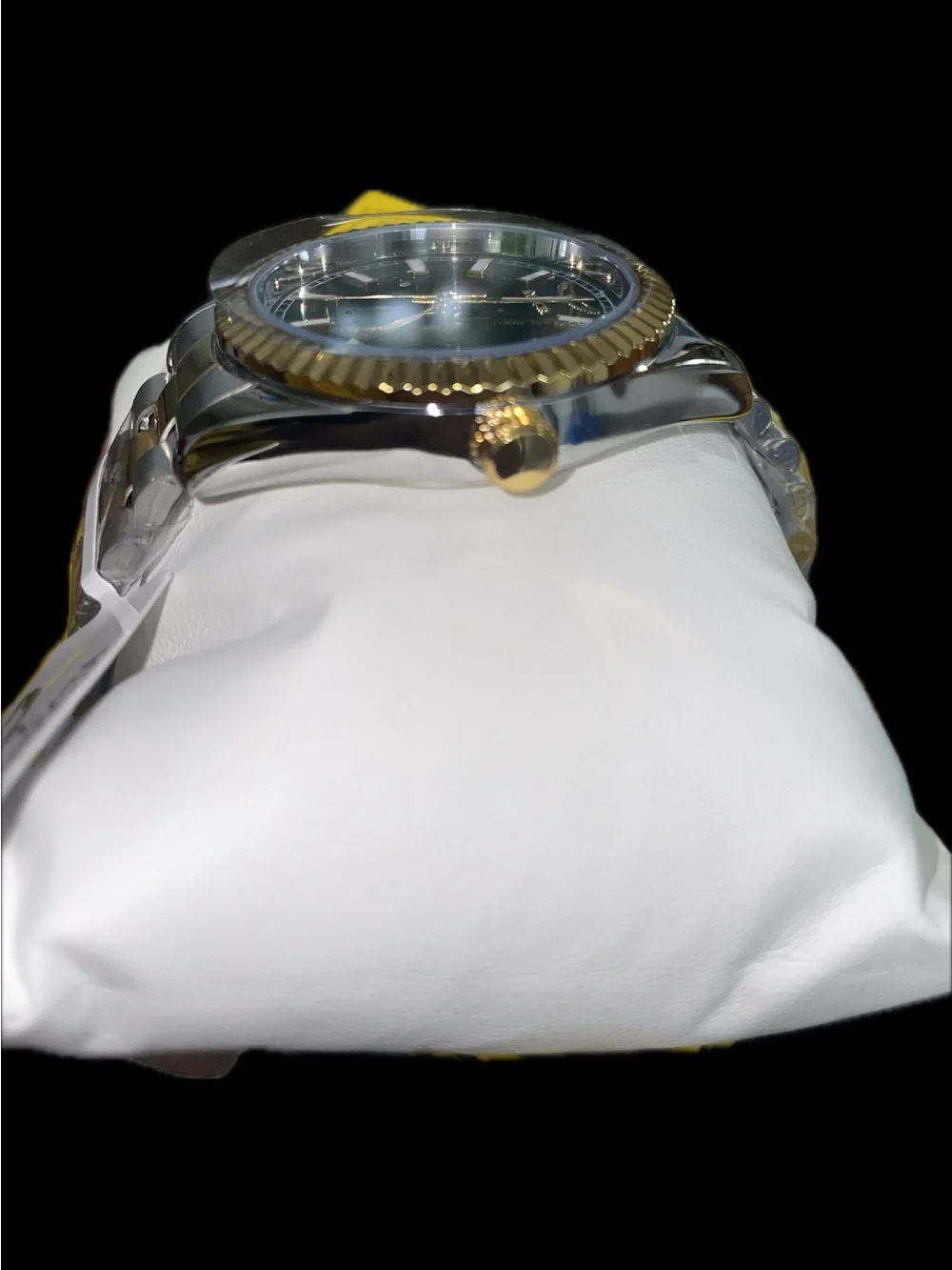 Invicta Two-Tone Gold & Silver Watch with Green Sunburst Dial 69012